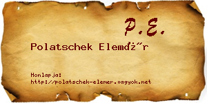 Polatschek Elemér névjegykártya